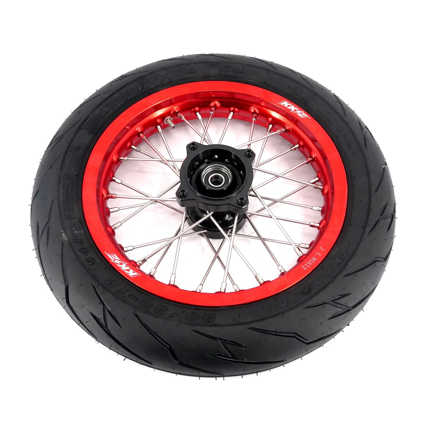 KKE 1.85*12’‘ & 2.15*12’‘ E-Bike Mini Wheels Kit with Tires Fit For Rawrr Mantis X 2024-2025 Red Rims - Howling Moto