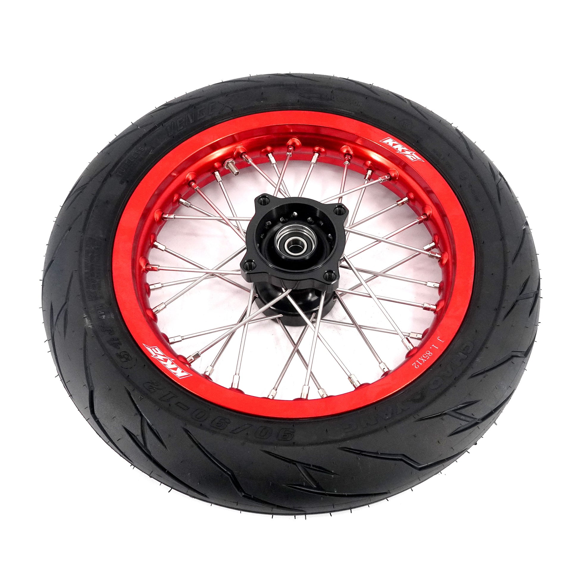 KKE 1.85*12’‘ & 2.15*12’‘ E-Bike Mini Wheels Kit with Tires Fit For Rawrr Mantis X 2024-2025 Red Rims - Howling Moto