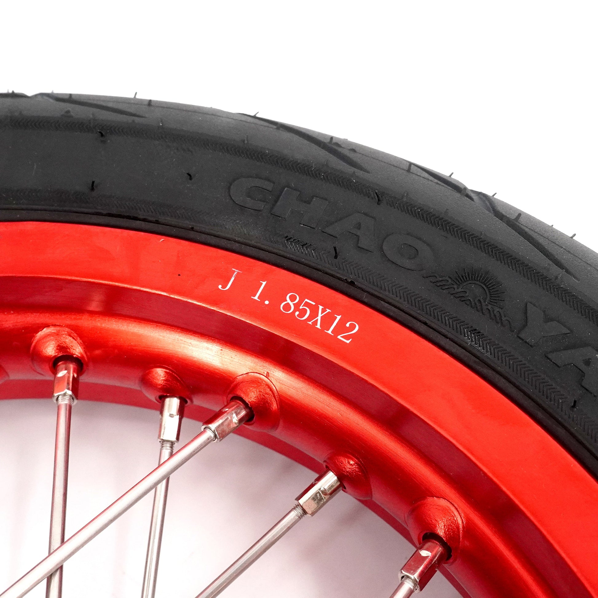 KKE 1.85*12’‘ & 2.15*12’‘ E-Bike Mini Wheels Kit with Tires Fit For Rawrr Mantis X 2024-2025 Red Rims - Howling Moto