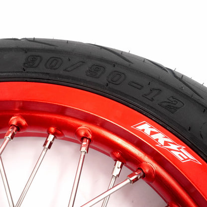 KKE 1.85*12’‘ & 2.15*12’‘ E-Bike Mini Wheels Kit with Tires Fit For Rawrr Mantis X 2024-2025 Red Rims - Howling Moto