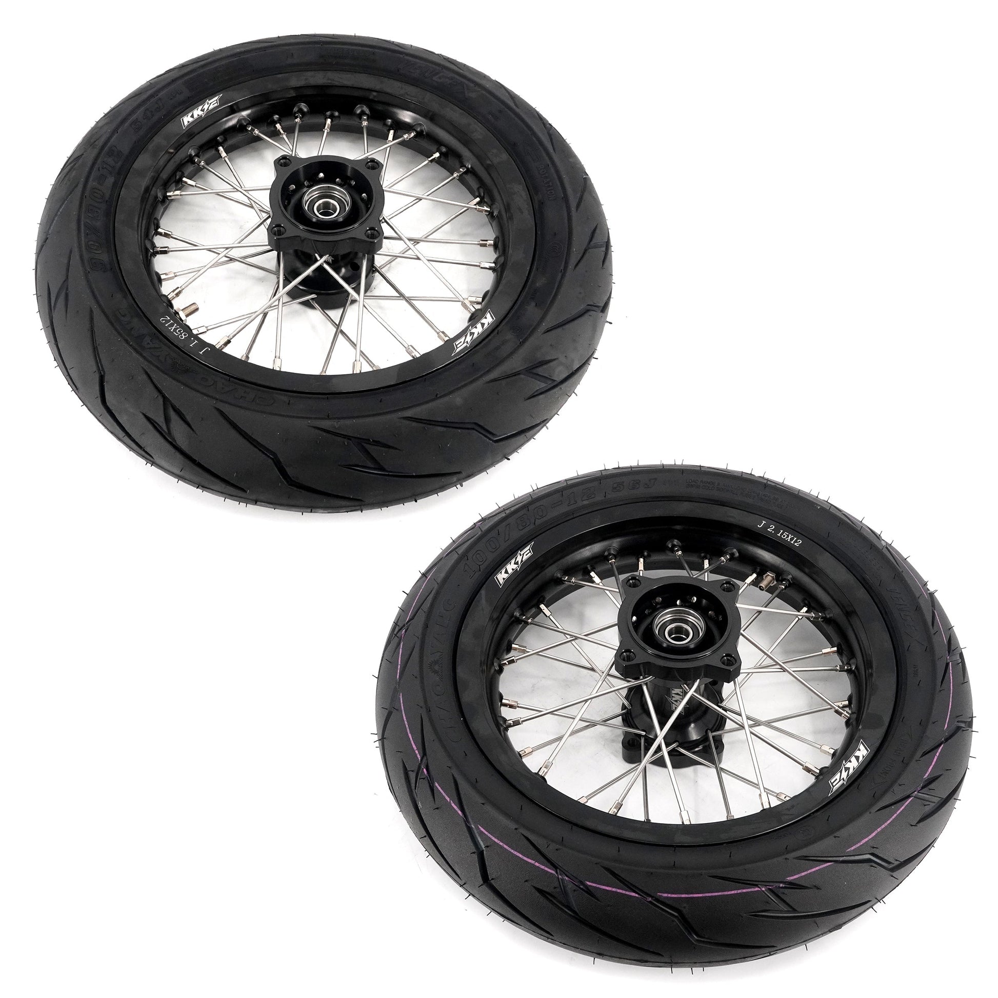 KKE 1.85*12’‘ & 2.15*12’‘ E-Bike Mini Wheels Kit with Tires Fit For Rawrr Mantis X 2024-2025 Black - Howling Moto