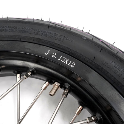 KKE 1.85*12’‘ & 2.15*12’‘ E-Bike Mini Wheels Kit with Tires Fit For Rawrr Mantis X 2024-2025 Black - Howling Moto