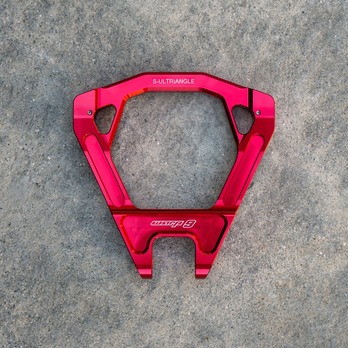 Warp9Racing Surron Ultra Bee Triangles, lightweight motorcycle frame parts with technical details visible in the image.