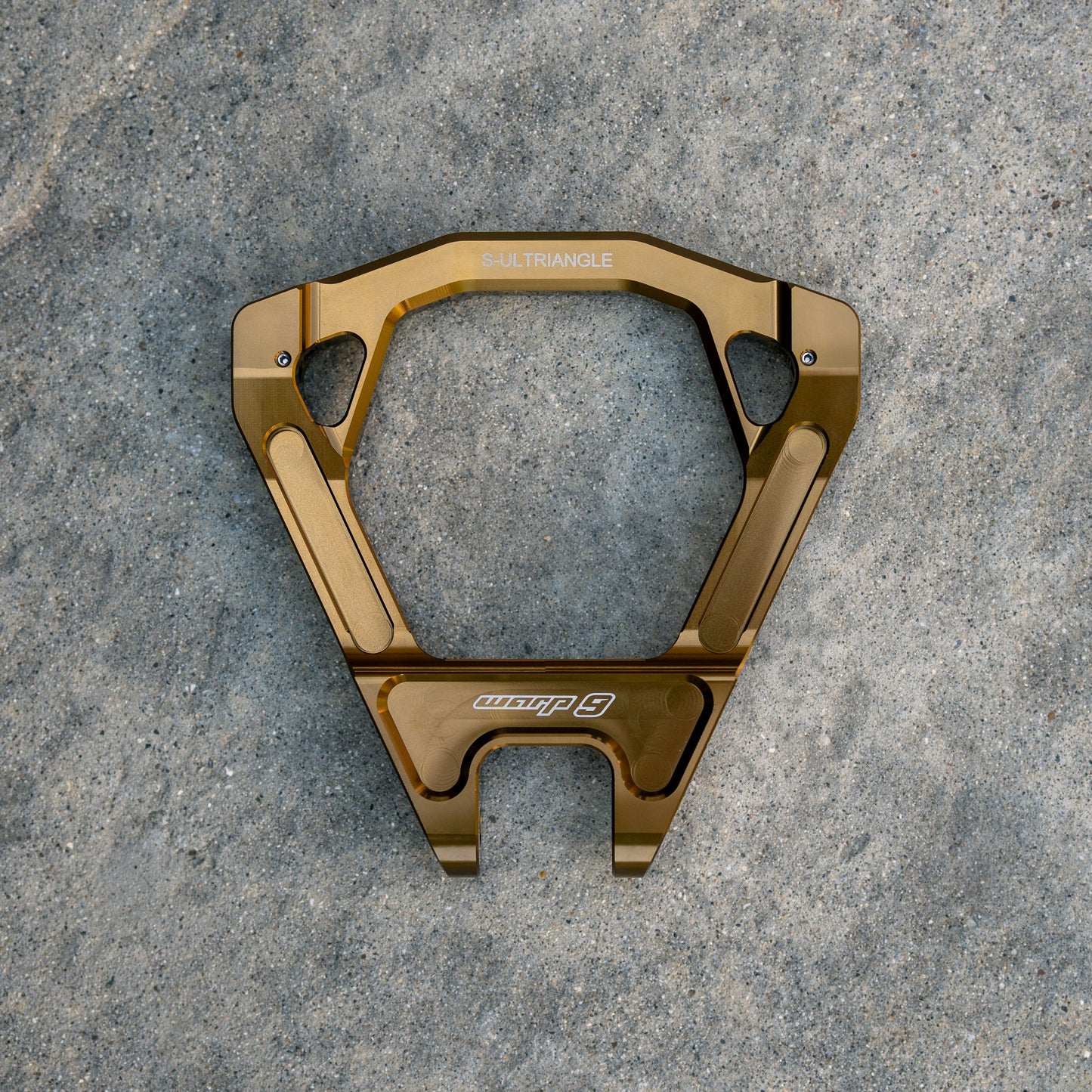 Warp9Racing Surron Ultra Bee Triangles, durable black aluminum motorcycle frame parts with intricate design details.