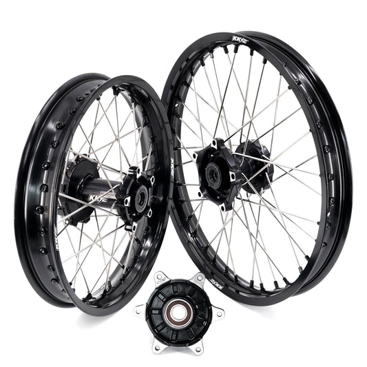 KKE 1.85*21 & 2.5*18 Fit CF MOTO 450MT Motorcycle Tubed Spoke Wheels Rims Black
