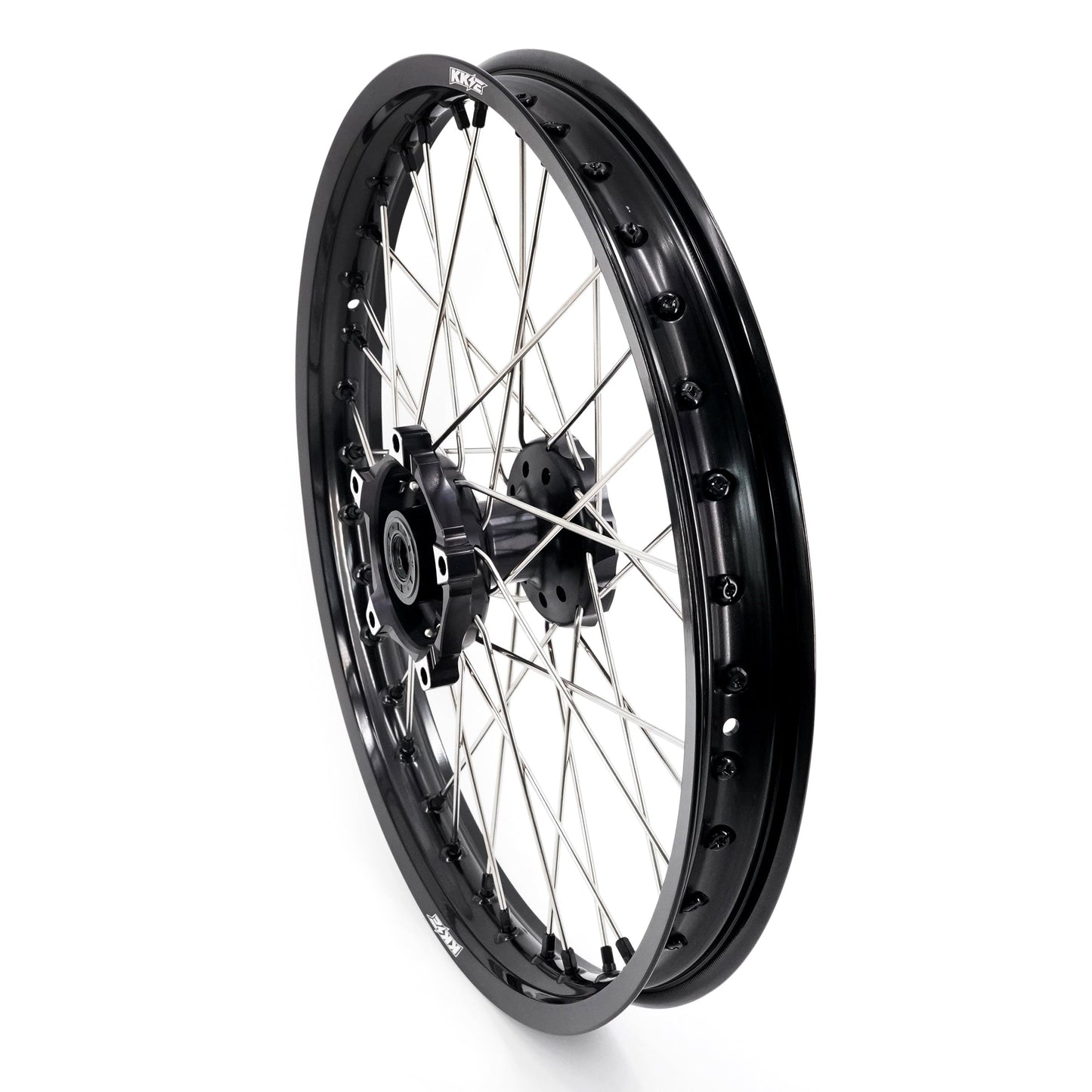 KKE 1.85*21 & 2.5*18 Fit CF MOTO 450MT Motorcycle Tubed Spoke Wheels Rims Black