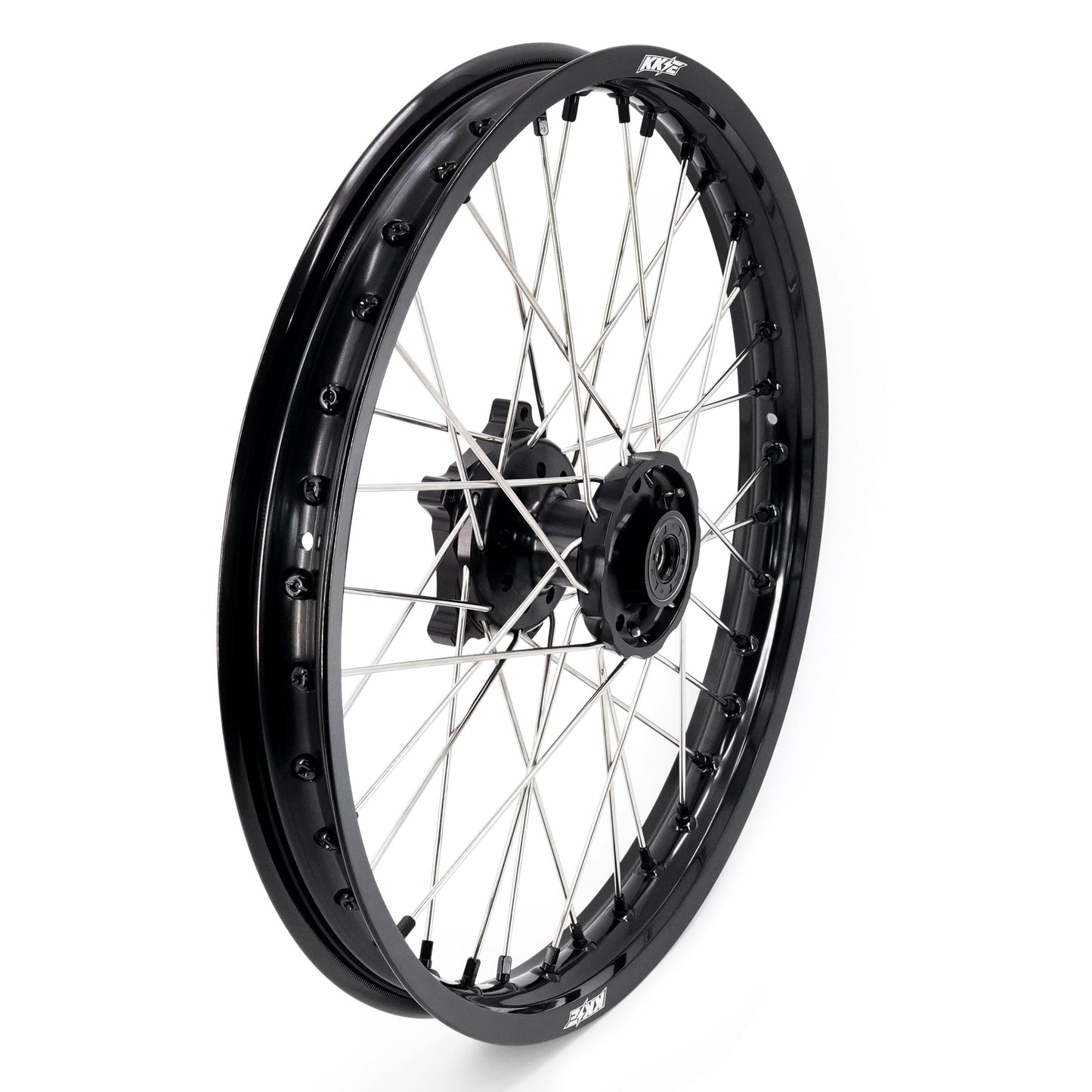 KKE 1.85*21 & 2.5*18 Fit CF MOTO 450MT Motorcycle Tubed Spoke Wheels Rims Black