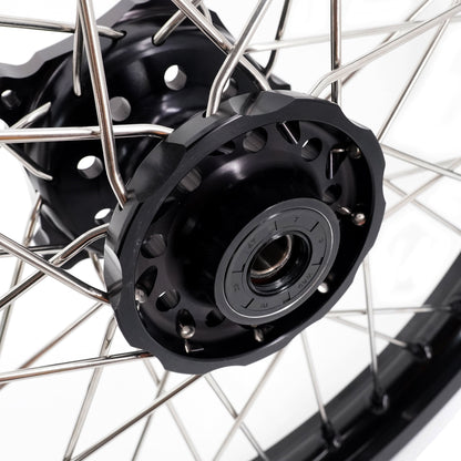KKE 1.85*21 & 2.5*18 Fit CF MOTO 450MT Motorcycle Tubed Spoke Wheels Rims Black