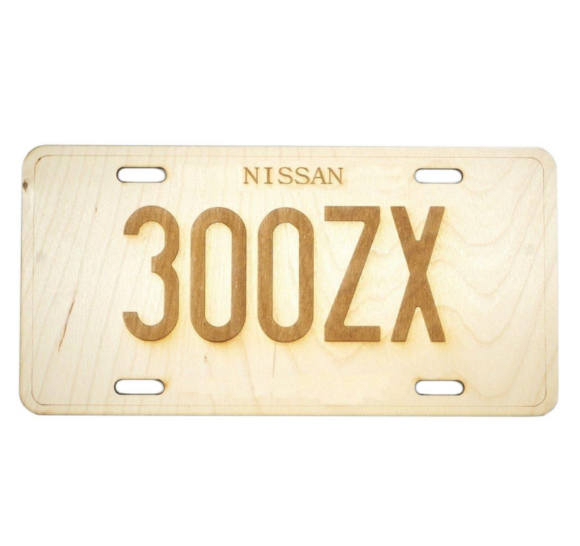 ZSPEC Nissan "300ZX" License Plate, Birch, Ornamental - Howling Moto