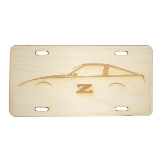 ZSPEC Nissan 300zx Z31 Silhouette License Plate, Birch, Ornamental - Howling Moto