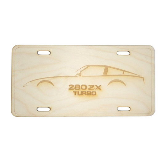 ZSPEC Datsun 280zx S130 Silhouette License Plate, Birch, Ornamental - Howling Moto