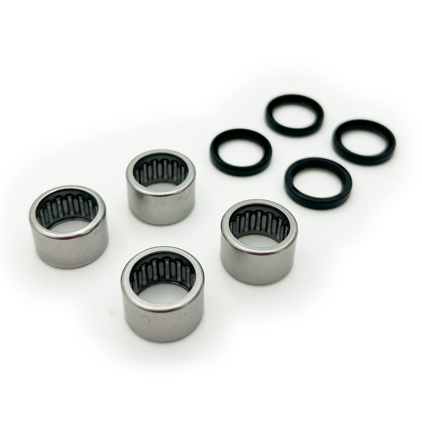 eDirtyBike E Ride Pro suspension linkage bearing kit with Ultra Bearings, featuring multiple bearings for smooth suspension performance.