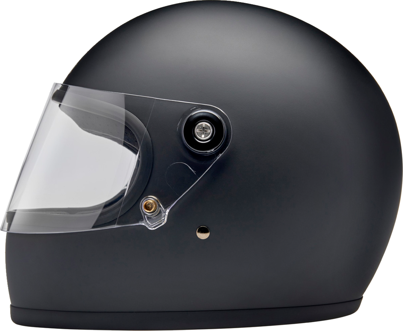 Black BILTWell Gringo S motorcycle helmet in flat black, XL size, with a sleek, aerodynamic design and secure chin strap.