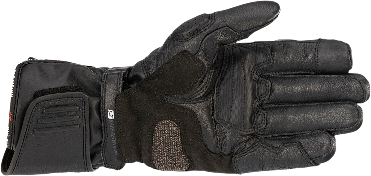 Bill's Exhausts ALPINESTARS SP-8 HDRY® motorcycle gloves in black, small size, showing the textured leather and protective features.