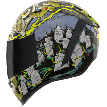 Black ICON Airform™ Dead Serious helmet in medium size, featuring a sleek helmet design with branding details visible.