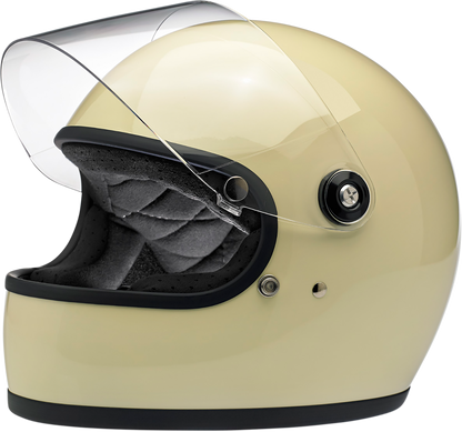 BILTWELL Gringo S helmet in glossy vintage white, XS size, featuring a vintage-inspired motorcycle helmet design.