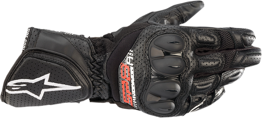 Black Alpinestars SP-8 V3 Air Gloves in 2XL with reinforced knuckles and breathable mesh panels, designed for motorcycle riding comfort.