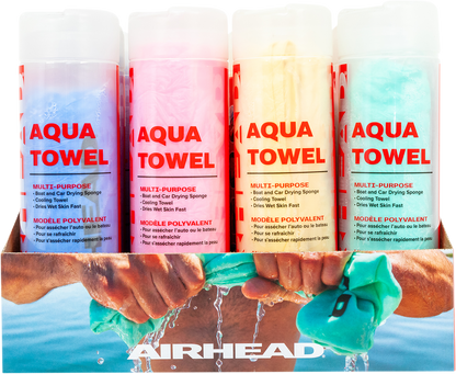 Assorted AIRHEAD SPORTS GROUP water absorbing towels, 12-pack, lightweight and quick-drying towels from Bill's Exhausts.