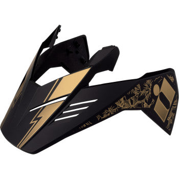Black ICON Elsinore™ Peak helmet part in XS-S size, featuring sleek design and branding details, for motorcycle helmet customization.