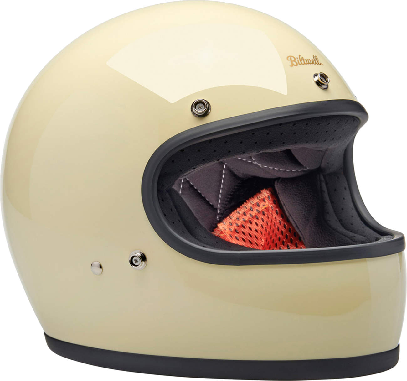 Gloss white BILTWELL Gringo helmet in small size, featuring a sleek, rounded motorcycle helmet design with a smooth finish.