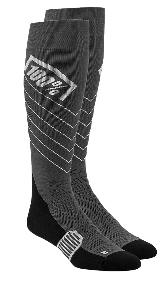 100% Hi-Side Performance Socks - Gray - Small/Medium 20054-00001 - Howling Moto