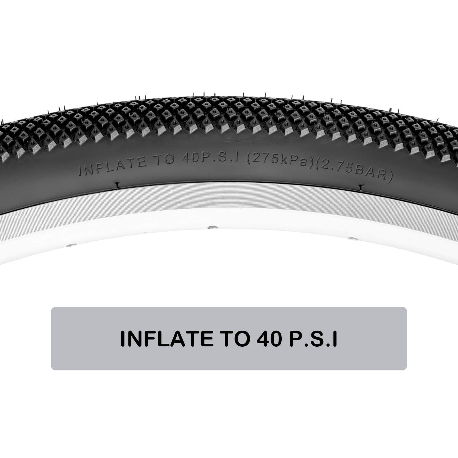 Hycline Dense GRV 700×40C gravel bike tire with rugged tread for off-road cycling, displayed on a white background.
