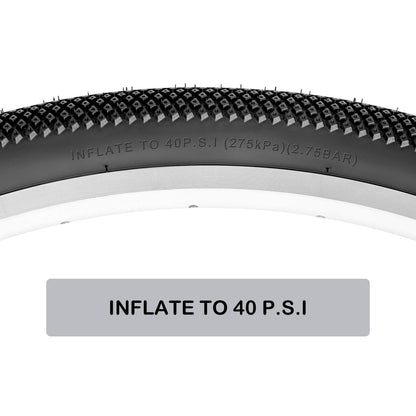 Hycline Dense GRV 700×40C gravel bike tire with rugged tread for off-road cycling, displayed on a white background.