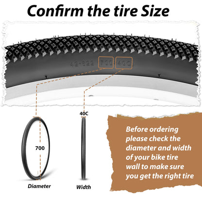 Hycline Dense GRV 700x40C gravel bike tire with rugged tread for off-road riding, shown in the product image.