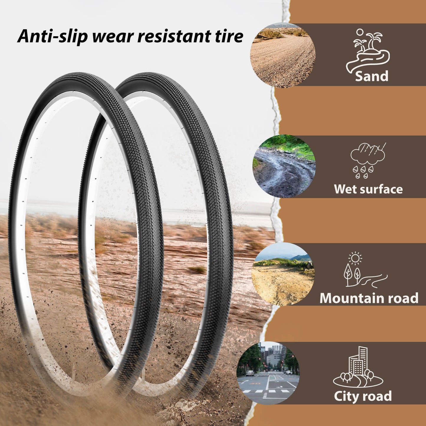 Hycline Dense GRV 700×40C gravel bike tire with rugged tread, suitable for off-road cycling and durability.