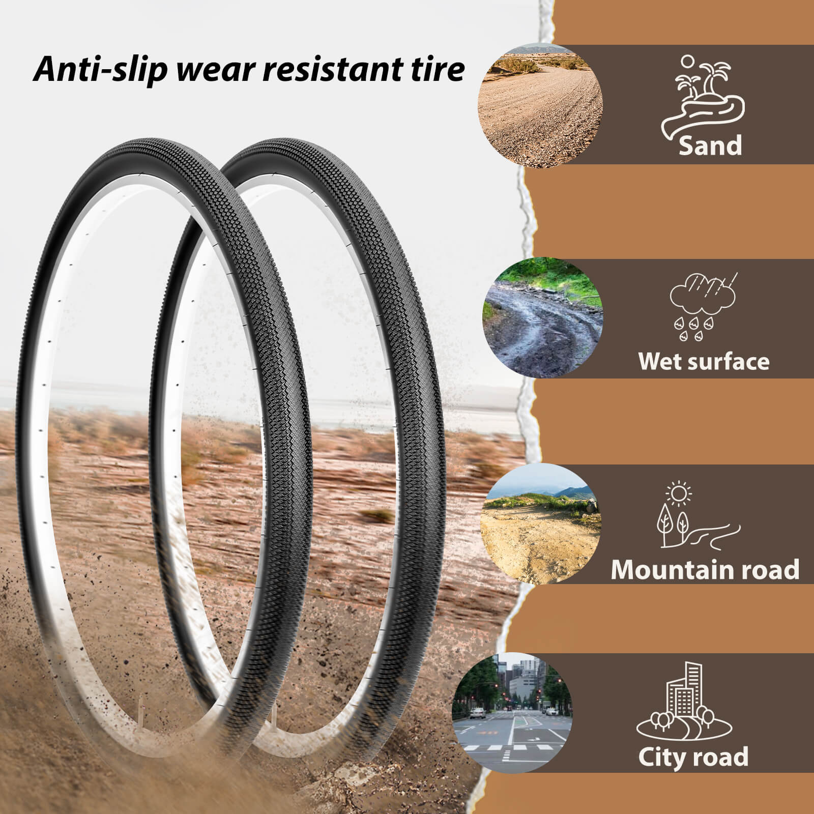 Hycline Dense GRV 700×40C gravel bike tire with rugged tread, suitable for off-road cycling and durability.