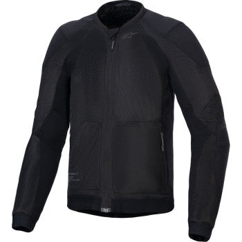 Black Alpinstars Troop-Air jacket in small size, showing lightweight design and front zipper details.