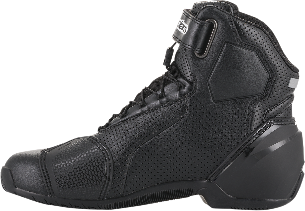 Alpinestars SP-1 v2 vented riding shoes in black and white, US 8 / EU 42, designed for motorcycle riding comfort and protection.