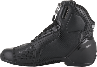 Alpinestars SP-1 v2 vented riding shoes in black and white, US 8 / EU 42, designed for motorcycle riding comfort and protection.