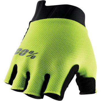 100% Exceeda Short Finger Gloves - Fluorescent Yellow - Large(Closeout)