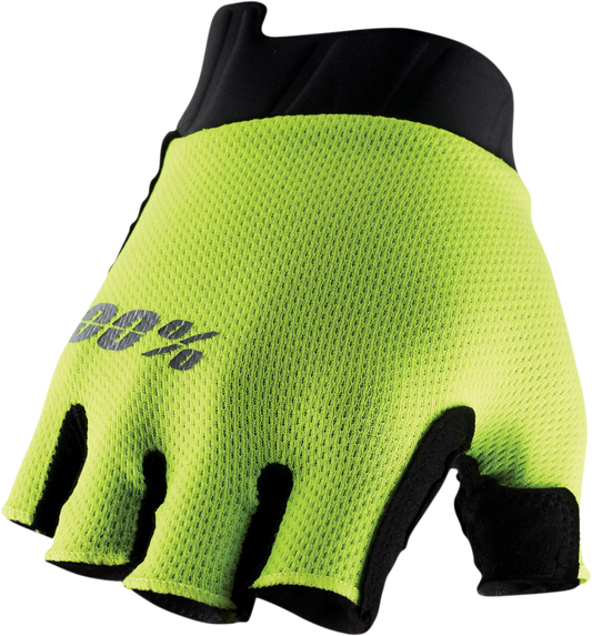 100% Exceeda Short Finger Gloves - Fluorescent Yellow - XL 10024-00008 - Howling Moto