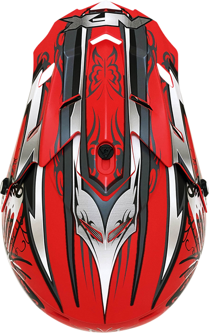 Bill's Exhausts AFX FX-17Y Butterfly helmet in matte Ferrari red, large size, with sleek aerodynamic design and ventilation features.