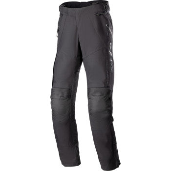 Black Alpinestars Stella Bogota Drystar® riding pants with reinforced areas and adjustable waist, size small, for motorcycle riding.