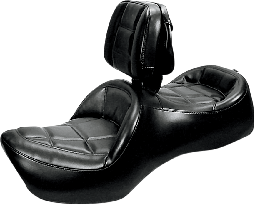Bill's Exhausts SADDLEMEN Roadsofa motorcycle seat with backrest in black, designed for GL1200 models.