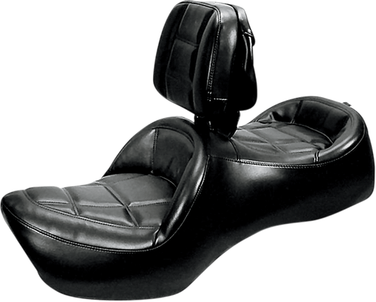 Bill's Exhausts SADDLEMEN Roadsofa motorcycle seat with backrest in black, designed for GL1200 models.
