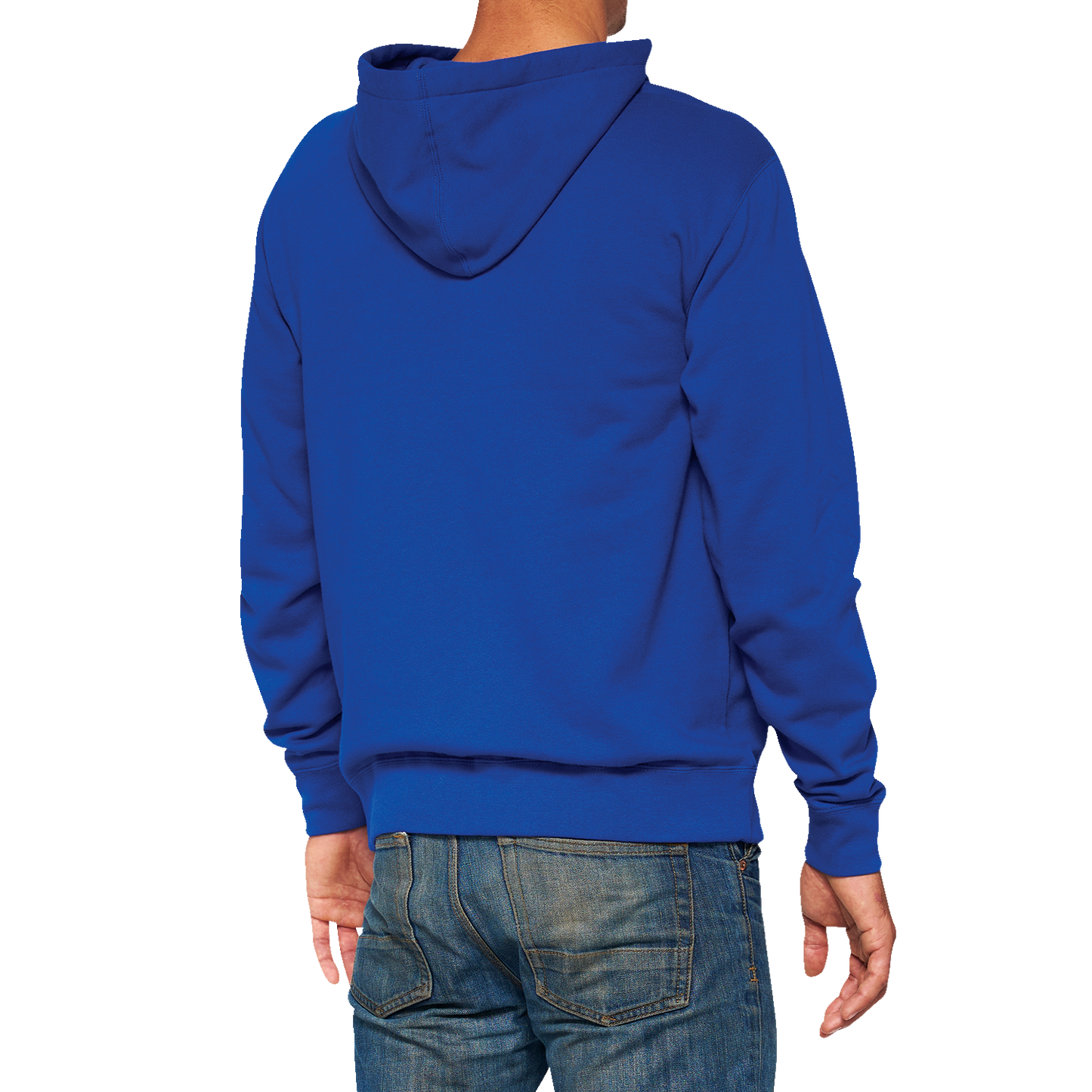 Royal blue fleece zip-up hoodie from Bill's Exhausts, size small, with front zipper and soft fleece fabric.