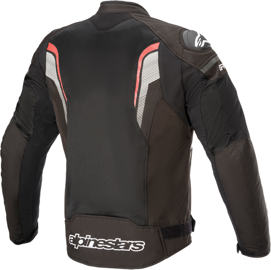 Bill's Exhausts ALPINESTARS T-GP Plus R Air motorcycle jacket in black, red, and white, size 3XL, with protective armor visible.