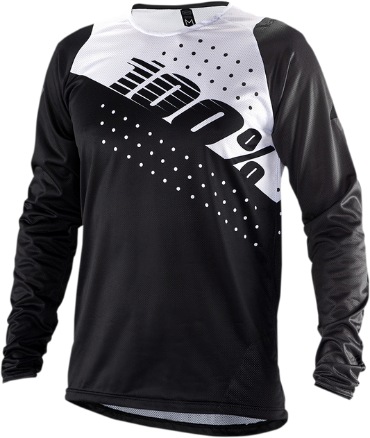 100% R-Core Long-Sleeve Jersey - Black/White - Medium 40005-00011 - Howling Moto