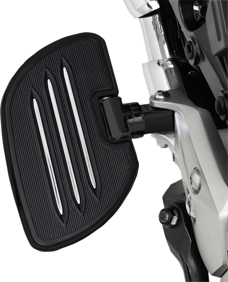 Black SHOW CHROME driver board for GL1800 engine by Bill's Exhausts, designed for motorcycle handlebar mounting.