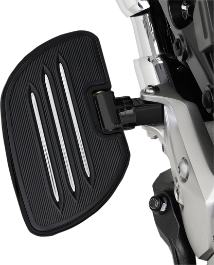 Black SHOW CHROME driver board for GL1800 engine by Bill's Exhausts, designed for motorcycle handlebar mounting.