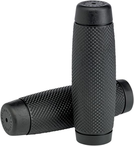 Black BILTWELL Recoil 1-inch motorcycle grips with textured surface for enhanced grip and control.