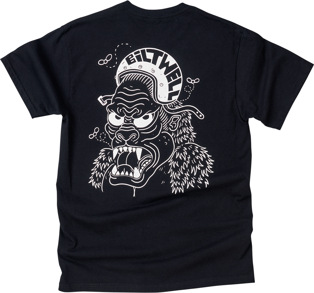 Black BILTWELL Go Ape T-Shirt in Small, featuring a casual fit with the Bill's Exhausts logo on the front.