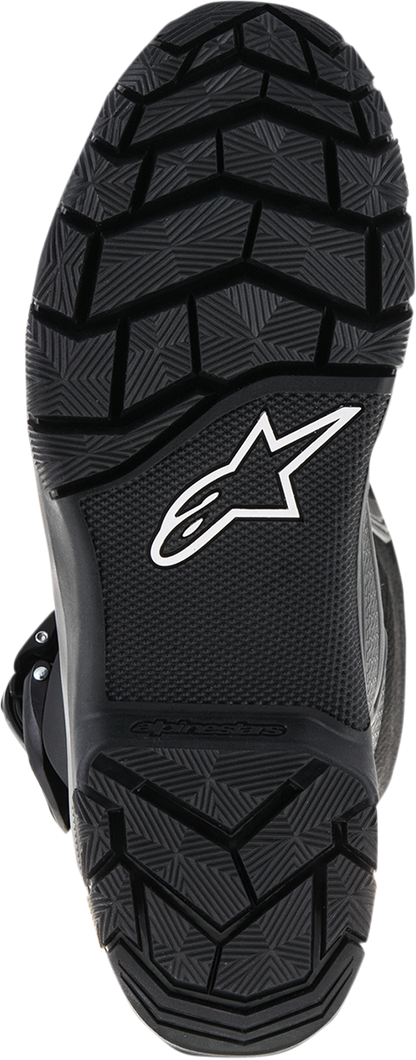 Alpinestars Corozal Adventure Boots in black, US size 11, designed for motorcycle riding and outdoor adventure.