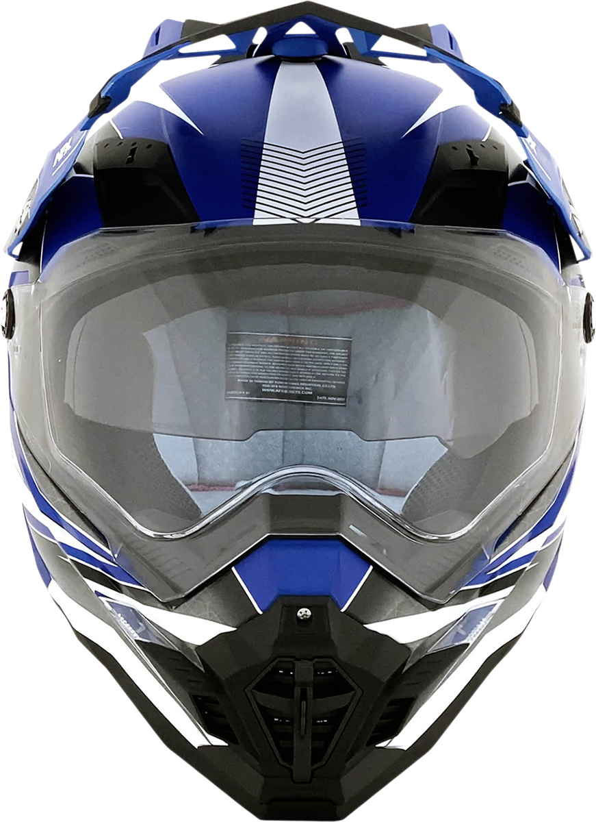 Matte blue AFX FX-41 motorcycle helmet in medium size, featuring a sleek design and full face coverage.