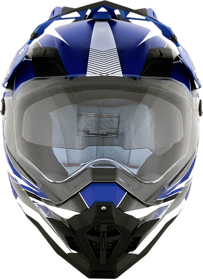 Bill's Exhausts AFX FX-41 Range helmet in matte blue, XL size, showing front view with helmet's sleek design and matte finish.