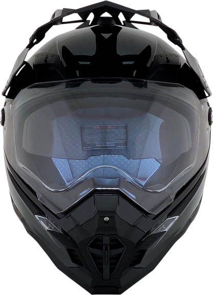 Bill's Exhausts AFX FX-41DS helmet in glossy black, 2XL size, with a sleek aerodynamic design and clear visor.